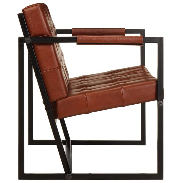 vidaXL Canapea cu 2 locuri, maro, piele naturală de capră