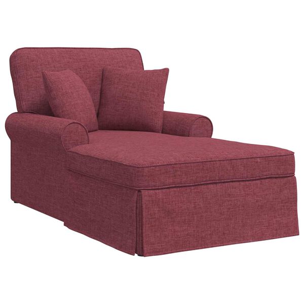 vidaXL Chaise Lounge cu fustă Roșu Vin 91 x 157 x 91 cm țesătură
