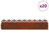 vidaXL Borduri pentru gazon 20 buc. 103 x 0,05 x 22 cm Ruginit