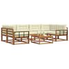 vidaXL Set de canapele de exterior cu pernă 7 pcs Natural și Crem
