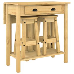 vidaXL Set mobilier de bar, 3 piese, lemn masiv de pin