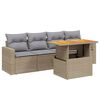 vidaXL Set canapele de grădină cu perne, 5 piese, bej, poliratan