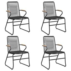vidaXL Scaune de grădină, 4 buc., negru, 58x59x85,5 cm, ratan PVC