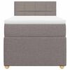 vidaXL Pat box spring cu saltea, gri taupe, 100x200 cm, textil