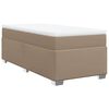vidaXL Pat box spring cu saltea, cappuccino, 90x190 cm piele ecologică