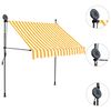 vidaXL Copertină retractabilă manual cu LED, alb & portocaliu, 100 cm