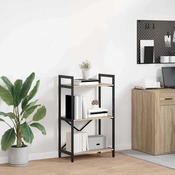 vidaXL Raft pentru cărți Stejar Sonoma 56 x 34 x 96 cm Lemn compozit