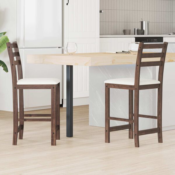 vidaXL Scaune de dining 2 pcs Maro deschis 40 x 47,5 x 99,5 cm