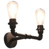 vidaXL Lampă de perete cu 2 brațe, negru, 2 becuri x E27