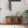 vidaXL Bancă pentru hol cu pernă cu ușă Lemn vechi 60 x 38 x 46 cm