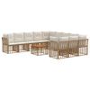 vidaXL Set de canapele de exterior 12 buc. Alb Natural și Crem