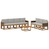 vidaXL Set de canapele de exterior 7 pcs Natural și gri deschis