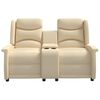 vidaXL Fotoliu rabatabil cu 2 locuri / suport pahare, crem, textil