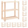 vidaXL Etajere cu 3 niveluri, 10 buc., 80x38x90 cm, pin masiv, 150 kg