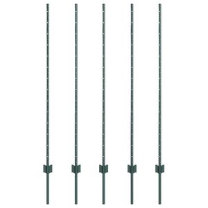 vidaXL St&acirc;lp de gard &icirc;ncorporat 5 buc. Verde 180 cm