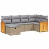 vidaXL Set canapele de grădină, 6 piese, cu perne, bej, poliratan