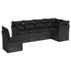 vidaXL Set mobilier de grădină cu perne, 6 piese, negru, poliratan