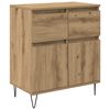 vidaXL Bufet Stejar Artizanal 60 x 35 x 70 cm Lemn Ingineresc și Fier