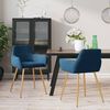 vidaXL Scaune de sufragerie, 2 buc., albastru, catifea