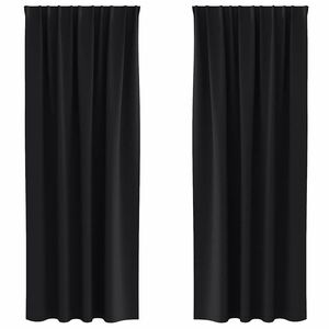 vidaXL Perdele Opaque cu Inel 2 pcs Negru 225 x 140 cm Poliester