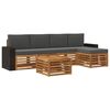 vidaXL Set de canapele de exterior 6 buc. Natural și Antracit
