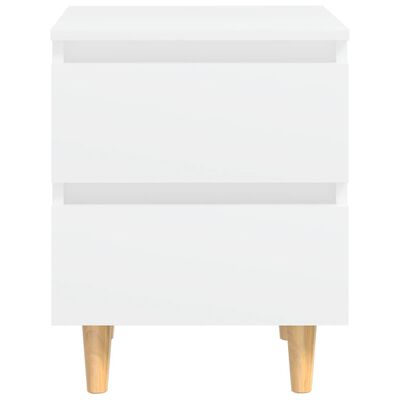 vidaXL Noptieră cu picioare lemn masiv pin, alb, 40x35x50 cm