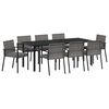 vidaXL Set de masă pentru grădină 9 pcs Gri Oțel vopsit electrostatic