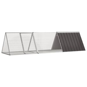 vidaXL Cușcă pentru iepuri, antracit, 302,5x80,5x71 cm, oțel galvanizat