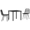 vidaXL Set de masă pentru grădină 3 pcs Negru