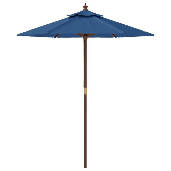 vidaXL Umbrelă de soare de grădină st&acirc;lp din lemn, albastru 196x231 cm