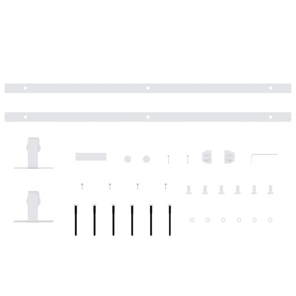 vidaXL Set glisare ușă mini pentru dulap, alb, oțel carbon, 122 cm