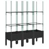 vidaXL Jardinieră de grădină cu spalier, negru, 120x40x142,5 cm, PP