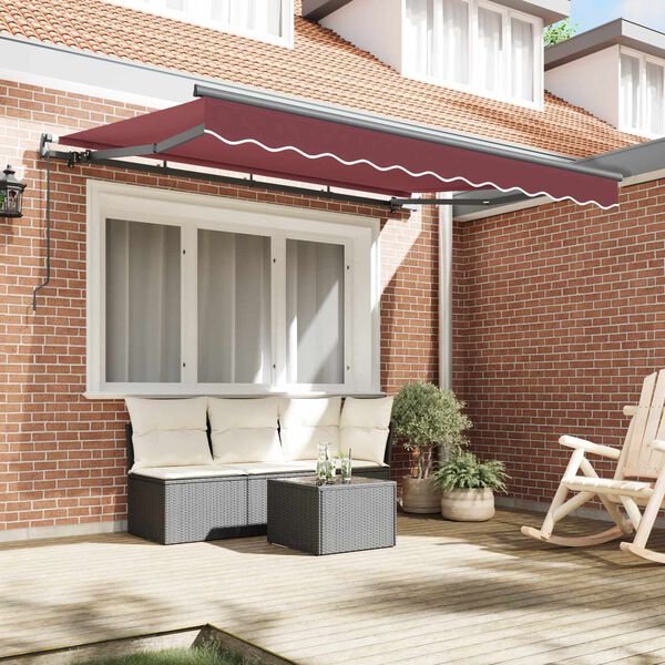 vidaXL Cortina Retractabilă Manual Burgundy 300 x 200 cm țesătură