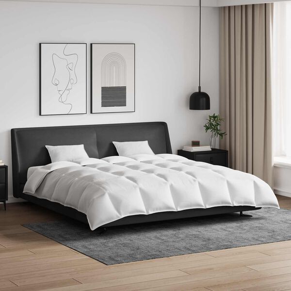 vidaXL Set de Pături cu pernă 3 pcs Alb Pene de rață