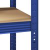 vidaXL Raft de colț cu 5 niveluri, albastru, oțel și lemn prelucrat