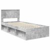 vidaXL Cadru de pat Gri Concret 90 x 190 cm Lemn de pin masiv