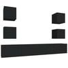 vidaXL Set dulap TV, 6 piese, negru, lemn prelucrat