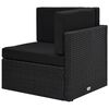 vidaXL Canapea de colț modulară, negru, poliratan