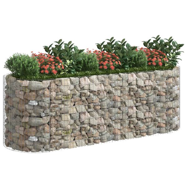 vidaXL Strat înălțat gabion, 300x100x100 cm, fier galvanizat