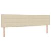 vidaXL Pat cu arcuri cu saltea cu headboard Crem 200 x 200 cm țesătură