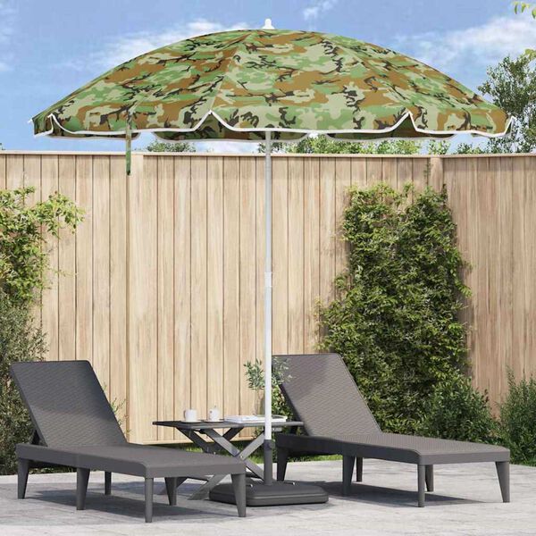 vidaXL Parasol de Plajă Verde 263 x 263 x 272 cm Poliester și metal