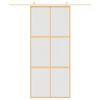 vidaXL Ușă glisantă, auriu, 90x205 cm, sticlă ESG mată și aluminiu