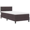vidaXL Pat cu arcuri cu saltea Maro &icirc;nchis 100 x 200 cm țesătură
