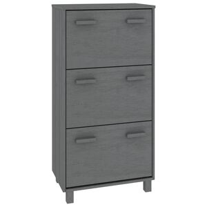 vidaXL Pantofar &bdquo;HAMAR&rdquo;, gri &icirc;nchis, 59,5x35x117cm, lemn masiv pin