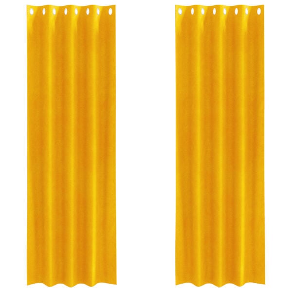 vidaXL Perdele opace 2 pcs Galben muștar 140 x 245 cm Catifea