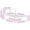 vidaXL Cadru de pat Gri deschis 135 x 190 cm Lemn de pin masiv