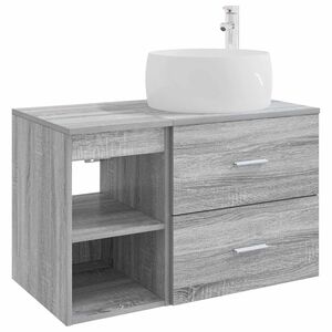 vidaXL Set de mobilier pentru baie 2 pcs Sonoma gri Lemn prelucrat