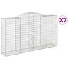 vidaXL Coșuri gabion arcuite 7 buc, 300x50x160/180 cm, fier galvanizat