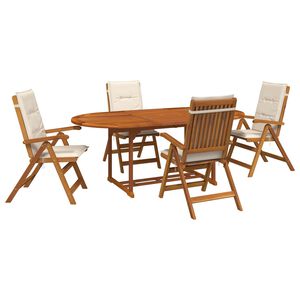 vidaXL Set de dining pentru exterior cu parasolar 6 buc. 4-Locuri