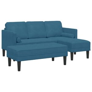 vidaXL Set de canapea 2 buc. albastru Poliester